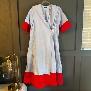 MDS STRIPES • blue red colorblock dress - size 4